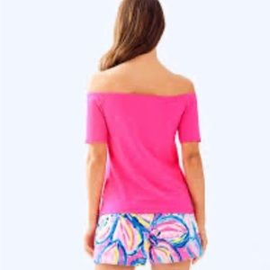 Lily Pulitzer off then shoulder pink too